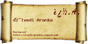 Ölvedi Aranka névjegykártya
