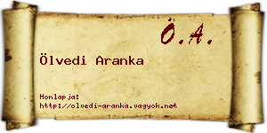 Ölvedi Aranka névjegykártya
